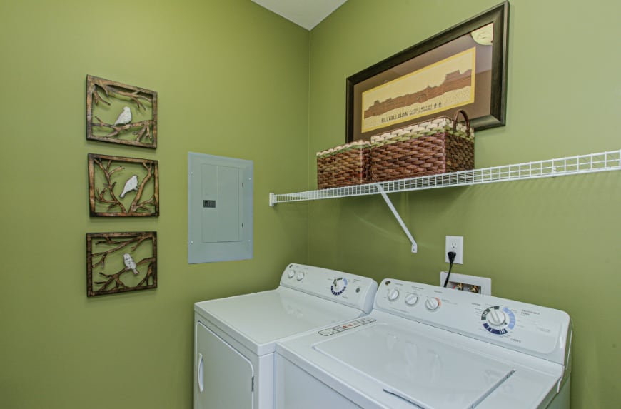Laundry room in a Fishers townhome.